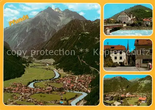 AK / Ansichtskarte Pfunds Fliegeraufnahme Bruecke Hotel Post Panorama Pfunds