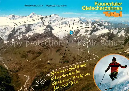 AK / Ansichtskarte Feichten_Kaunertal_Tirol Kaunertaler Gletscherbahnen Fliegeraufnahme 