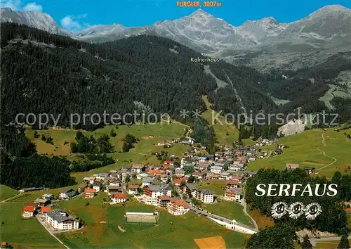 AK / Ansichtskarte Serfaus_Tirol Seilbahn zum Koelner Haus Fliegeraufnahme Serfaus Tirol