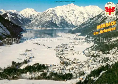 AK / Ansichtskarte Maurach_Achensee Fliegeraufnahme mit Rofanseilbahn und Karwendelgebirge Maurach Achensee