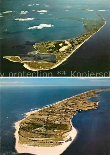 AK / Ansichtskarte Insel_Sylt aus 5000 m Hoehe Nordteil Suedteil mit Hoernum Insel_Sylt
