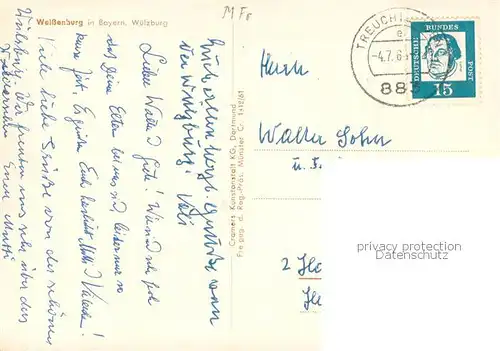 AK / Ansichtskarte Weissenburg__Bayern Wuelzburg 