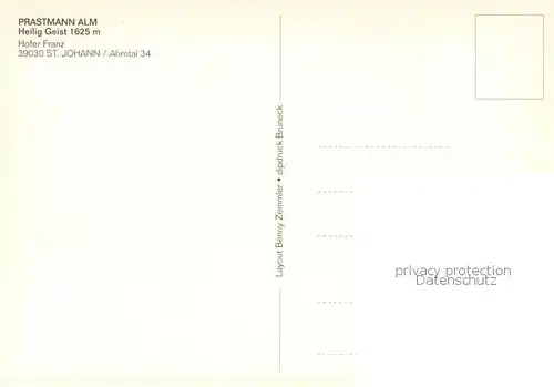 AK / Ansichtskarte St_Johann_Ahrntal Prastmann Alm Heilig Geist Landschaft Alpen St_Johann_Ahrntal