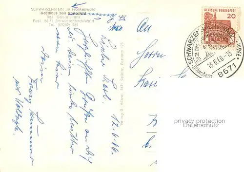 AK / Ansichtskarte Schwarzenstein_Wald Gasthaus zum Rodachtal im Frankenwald Schwarzenstein_Wald