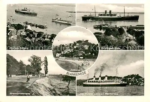 AK / Ansichtskarte Blankenese_Hamburg Blick vom Suellberg Landungsbruecke Strandpromenade MS Cap Arkona 