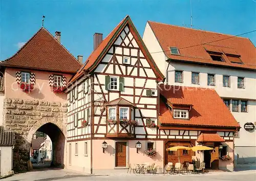 AK / Ansichtskarte Muehlheim_Donau Stadttor Fachwerkhaus Altstadt Muehlheim Donau