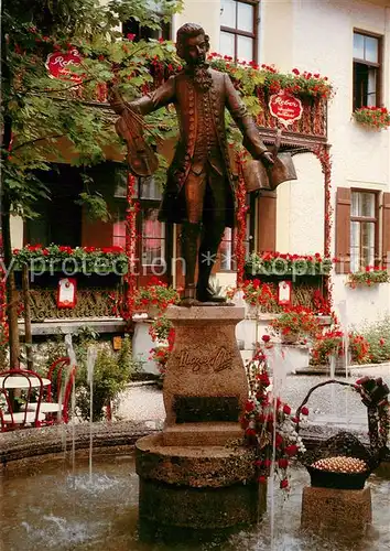 AK / Ansichtskarte Bad_Reichenhall Mozart Brunnen Statue Reberpassage Mozart Hofgarten Cafe Bad_Reichenhall