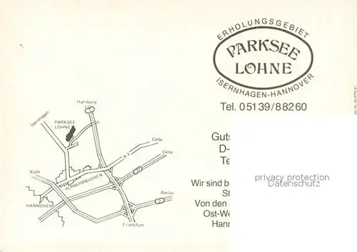 AK / Ansichtskarte Isernhagen Erholungsgebiet Parksee Lohne Isernhagen