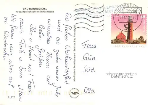 AK / Ansichtskarte Bad_Reichenhall Fussgaengerzone zur Weihnachtszeit Bad_Reichenhall