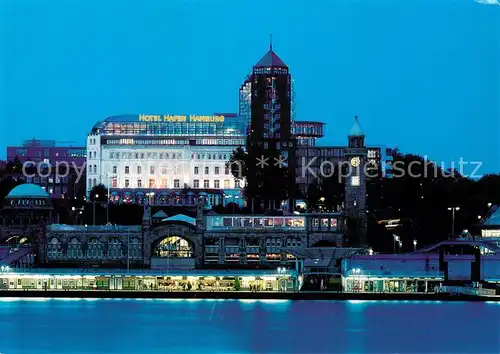 AK / Ansichtskarte Hamburg Hotel Hafen am Abend Hamburg