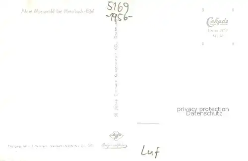 AK / Ansichtskarte Heimbach_Eifel Fliegeraufnahme Abtei Mariawald Heimbach Eifel