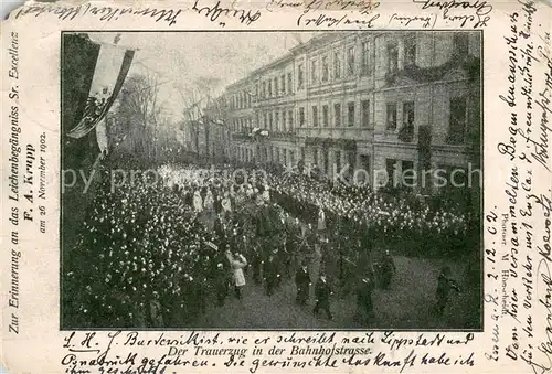 AK / Ansichtskarte Essen__Ruhr Begraebnis Trauerzug F.A. Krupp 