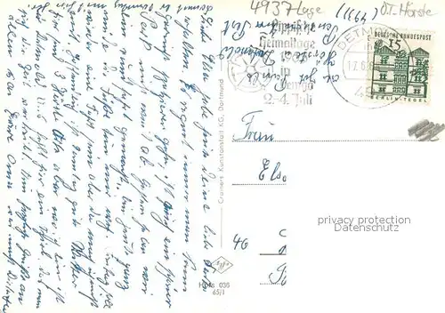 AK / Ansichtskarte Hoerste_Lippe Parkanlagen Freibad Kirche Stapelage Doerenschlucht Hermannsdenkmal Hoerste_Lippe