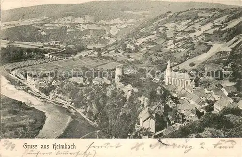 AK / Ansichtskarte Heimbach_Eifel Fliegeraufnahme Gesamtansicht Heimbach Eifel