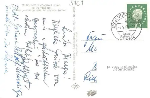 AK / Ansichtskarte Simonskall Talschenke Simonskall Hotel Aussenansicht Simonskall