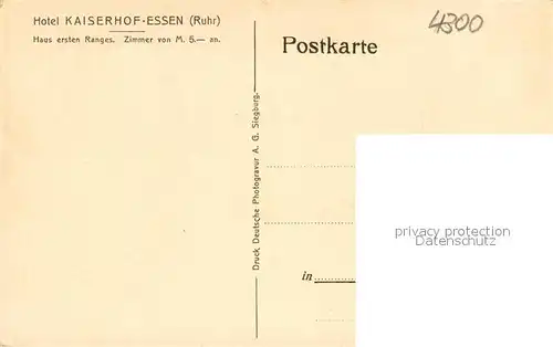 AK / Ansichtskarte Essen__Ruhr Hotel Kaiserhof Innenansicht 