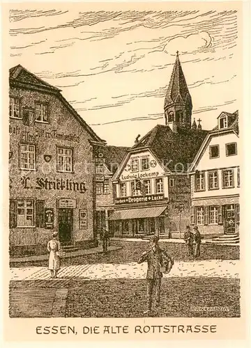 AK / Ansichtskarte Essen__Ruhr Alte Rottstrasse Kuenstlerkarte M. Rockenbach 