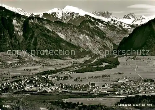 AK / Ansichtskarte Landquart Fliegeraufnahme mit Klus Landquart