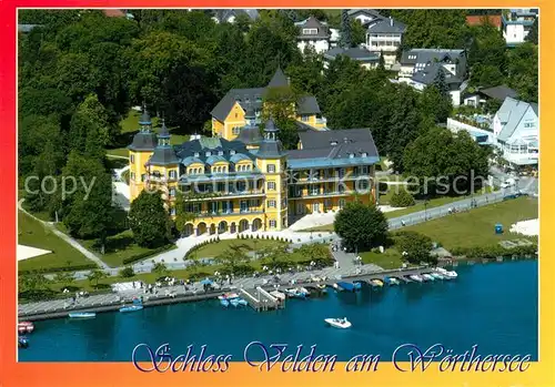 AK / Ansichtskarte Velden_Woerthersee Schloss Velden Fliegeraufnahme Velden Woerthersee