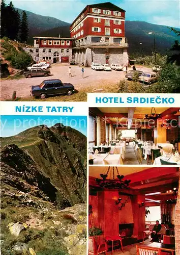 AK / Ansichtskarte Nizke_Tatry_Slovakia Hotel Srdiecko Gastraeume Panorama 