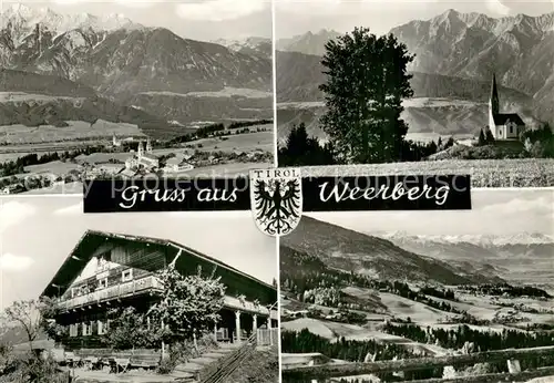 AK / Ansichtskarte Weerberg_Tirol_AT Panorama Kirche Alpengasthof Hausstatt 