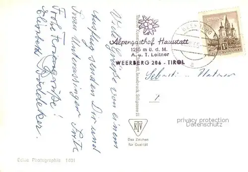 AK / Ansichtskarte Weerberg_Tirol_AT Panorama Kirche Alpengasthof Hausstatt 