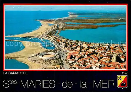 AK / Ansichtskarte Les_Saintes Maries de la Mer Vue aerienne de la ville Les