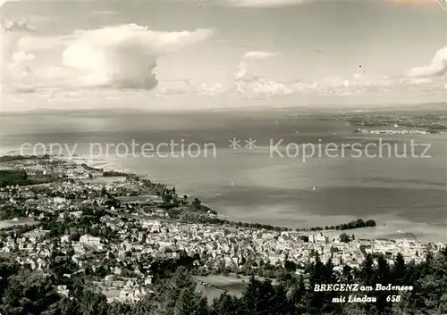 AK / Ansichtskarte Bregenz_Bodensee Fliegeraufnahme mit Lindau Bregenz Bodensee