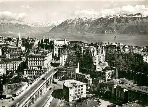 AK / Ansichtskarte Lausanne_VD Vue generale et le Bouveret Lausanne VD