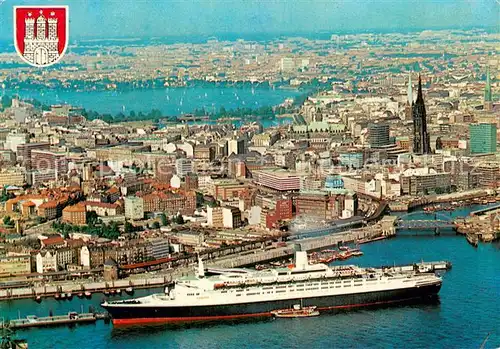 AK / Ansichtskarte Hamburg Blick auf ueberseebruecke Stadt und Aussenalster Hamburg