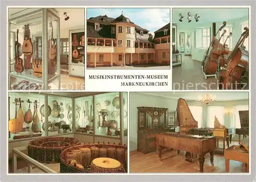 AK / Ansichtskarte Markneukirchen Musikinstrumenten Museum Museumsgebaeude Kontrabaesse Tasteninstrumente Markneukirchen