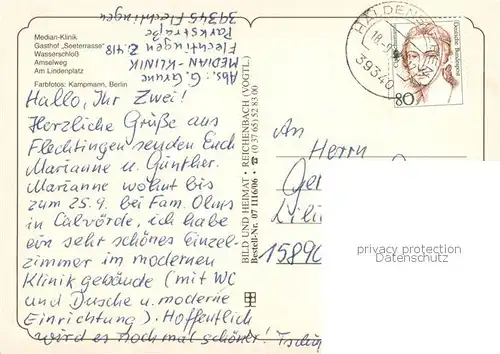 AK / Ansichtskarte Flechtingen Median Klinik Gasthof Seeterrasse Wasserschloss Amselweg Am Lindenplatz Flechtingen