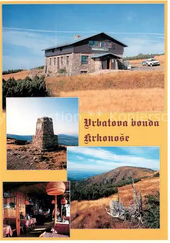 AK / Ansichtskarte Krkonose_CZ Vrbatova bouda Monument Gaststube Panorama 