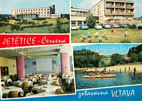 AK / Ansichtskarte Cervena_Jetetice Zotavovna Vltava Liegewiese Speisesaal Strandpartie 