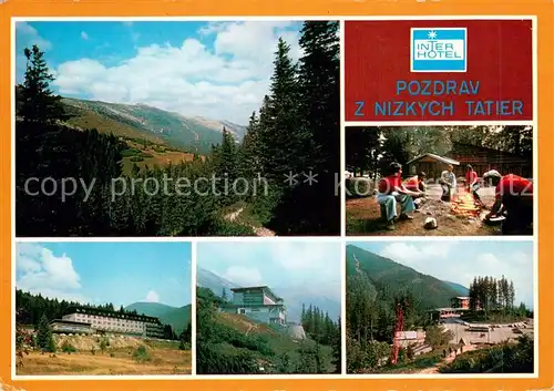 AK / Ansichtskarte Nizke_Tatry_Slovakia Hreben Nizkych Tatier Koliba pri hoteli Partizan Horsky hotel Kosodrevina Horsky hotel Srdiecko v pozadi Velky Gapel 