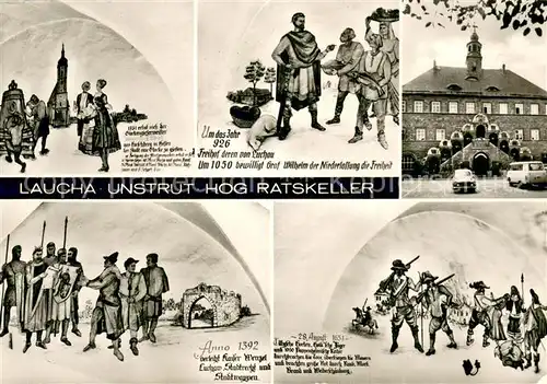 AK / Ansichtskarte Laucha_Unstrut HOG Ratskeller Wandgemaelde Laucha_Unstrut