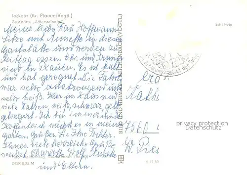 AK / Ansichtskarte Jocketa Gaststaette Adlersteinalm Jocketa