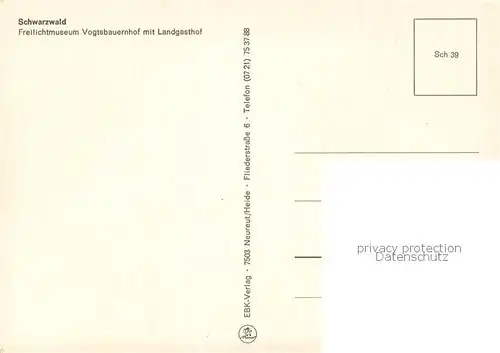 AK / Ansichtskarte Gutach_Schwarzwald Freilichtmuseum Vogtsbauernhof mit Landgasthof Details Gutach Schwarzwald