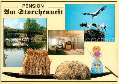 AK / Ansichtskarte Biebersdorf Pension Am Storchennest Bootspartie Zimmer Biebersdorf