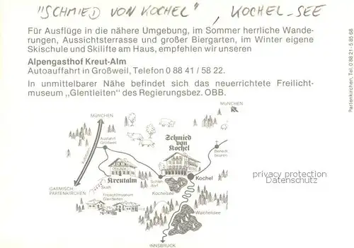 AK / Ansichtskarte Kochel_See Alpengasthof Schmied von Kochel Gastraeume Gaestezimmer Kochel_See