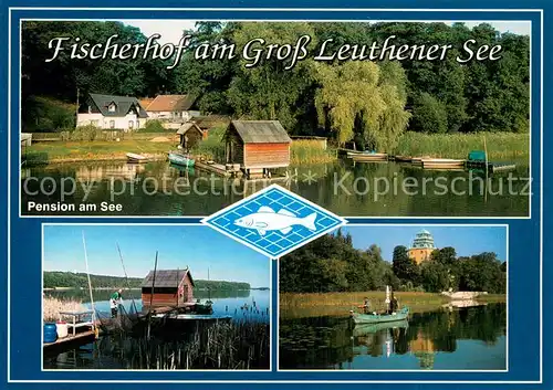 AK / Ansichtskarte Gross_Leuthen Fischerhof am Gross Leuthener See Pension am See Details Gross_Leuthen