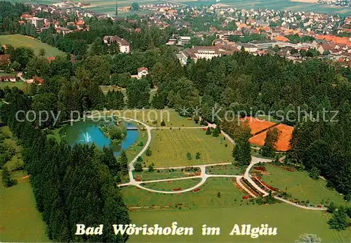 AK / Ansichtskarte Bad_Woerishofen Kneipp Kur und Heilbad Kurpark Fliegeraufnahme Bad_Woerishofen