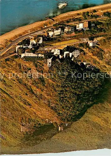 AK / Ansichtskarte Kamp Bornhofen_Rhein Burg Sterrenberg und Burg Liebenstein Fliegeraufnahme 