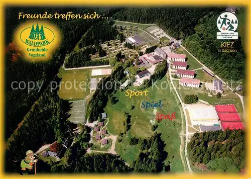 AK / Ansichtskarte Gruenheide_Vogtland Waldpark Fliegeraufnahme Gruenheide_Vogtland