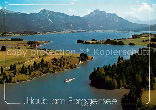 AK / Ansichtskarte Forggensee_Schwangau mit Tegelberg und Saeuling Fliegeraufnahme Forggensee Schwangau