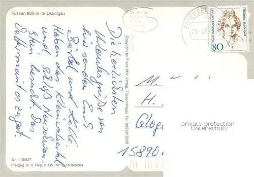 AK / Ansichtskarte Fuessen_Allgaeu Fliegeraufnahme Fuessen Allgaeu