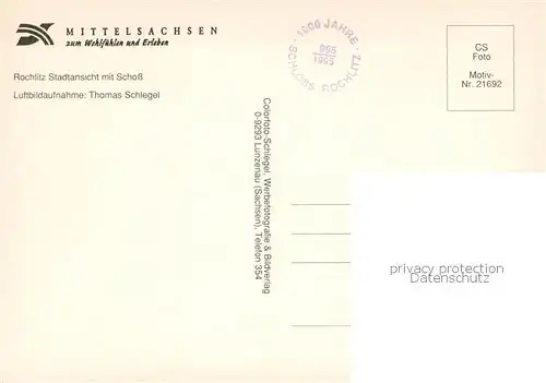 AK / Ansichtskarte Rochlitz_Sachsen Fliegeraufnahme mit Schloss Rochlitz Sachsen