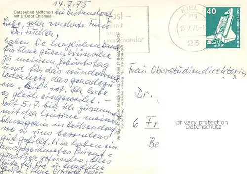 AK / Ansichtskarte Moeltenort_Heikendorf Fliegeraufnahme mit U Boot Ehrenmal 