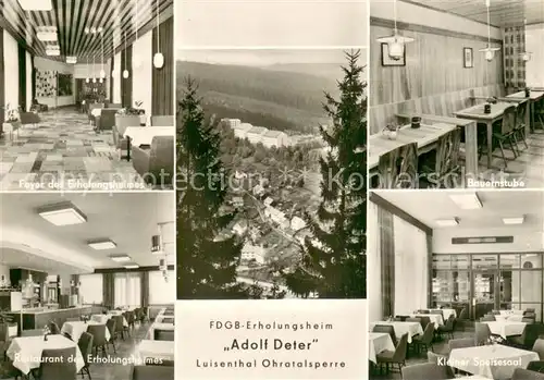 AK / Ansichtskarte Luisenthal FDGB Erholungsheim Adolf Deter Foyer des Erholungsheimes Restaurant Bauernstube Kl Speisesaal Luisenthal