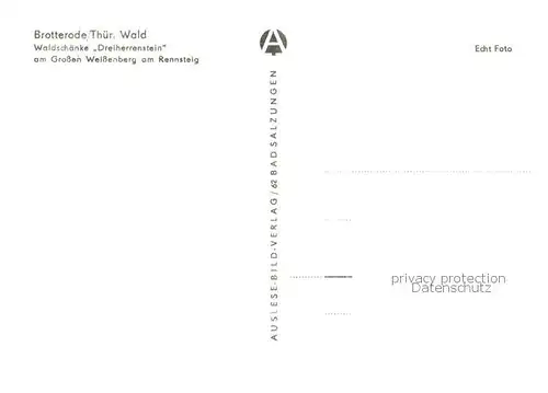 AK / Ansichtskarte Brotterode Waldschaenke Dreiherrenstein am Gr Weissenberg am Rennsteig Brotterode
